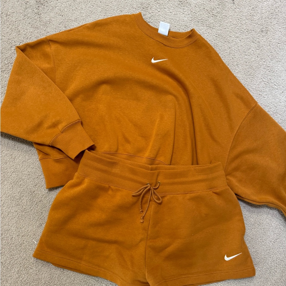 Nike Phoenix Fleece Sweatshirt and Shorts Combo